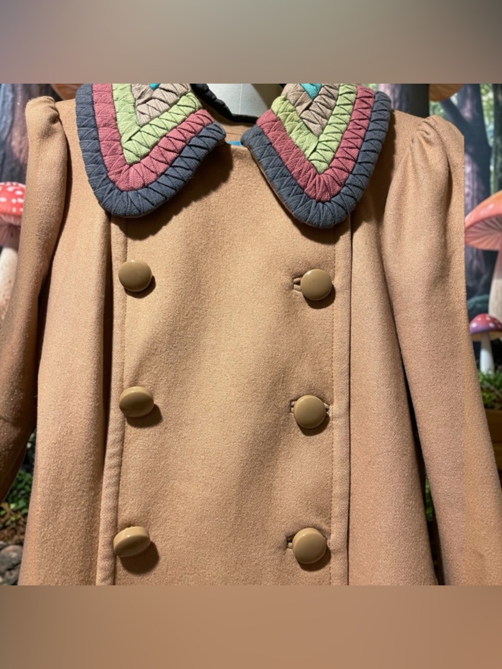 Plenty by Tracy Reese | Wool Blend Crochet Collar Coat, Camel, Size 0, GUC - Picture 11 of 16